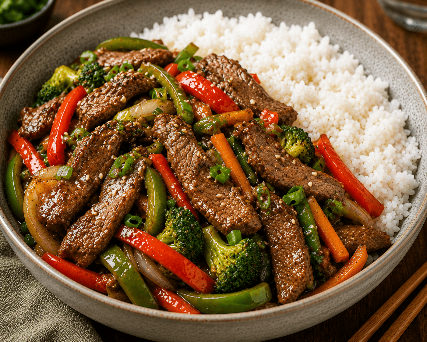 Beef Stir-Fry with Rice