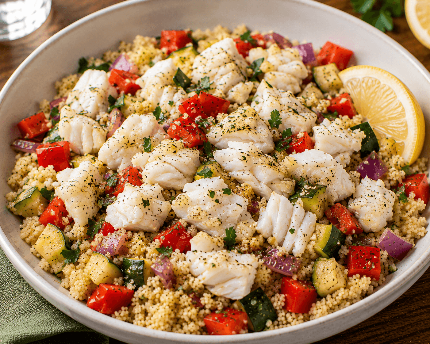 Cod with Couscous & Vegetables