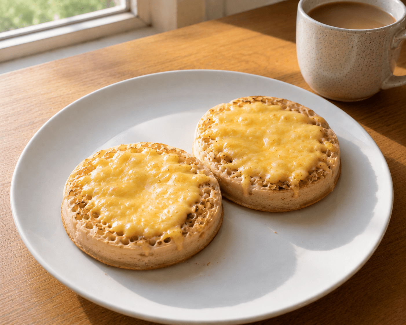 Egg & Cheese Crumpets