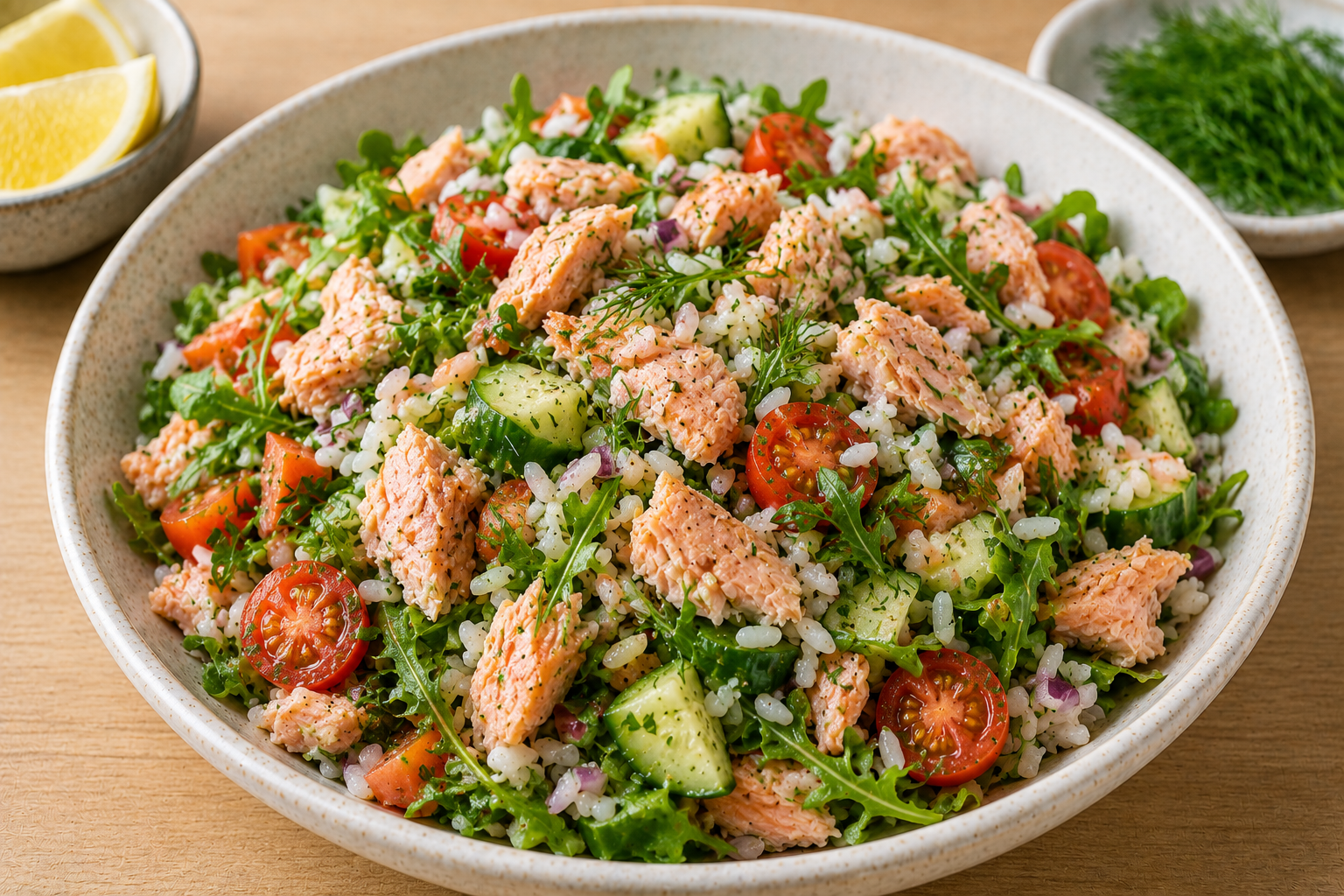 Salmon, Rice & Herb Salad