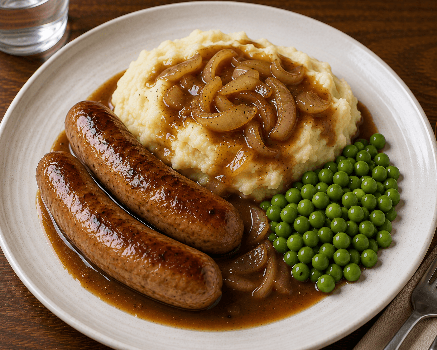 Sausage & Mash with Onion Gravy